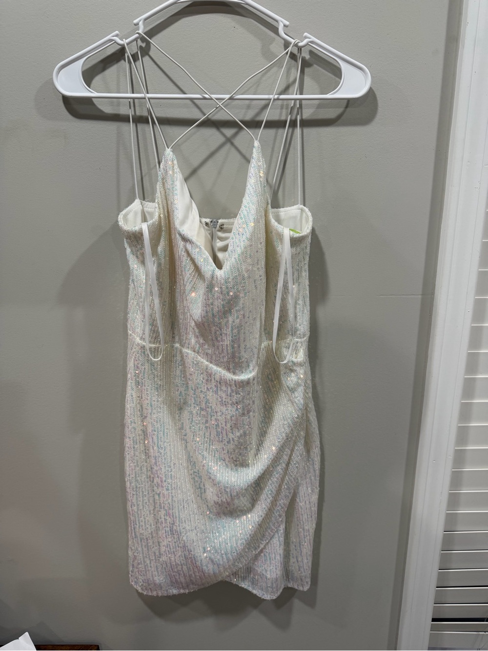Windsor Iridescent Sequin White Mini Dress
